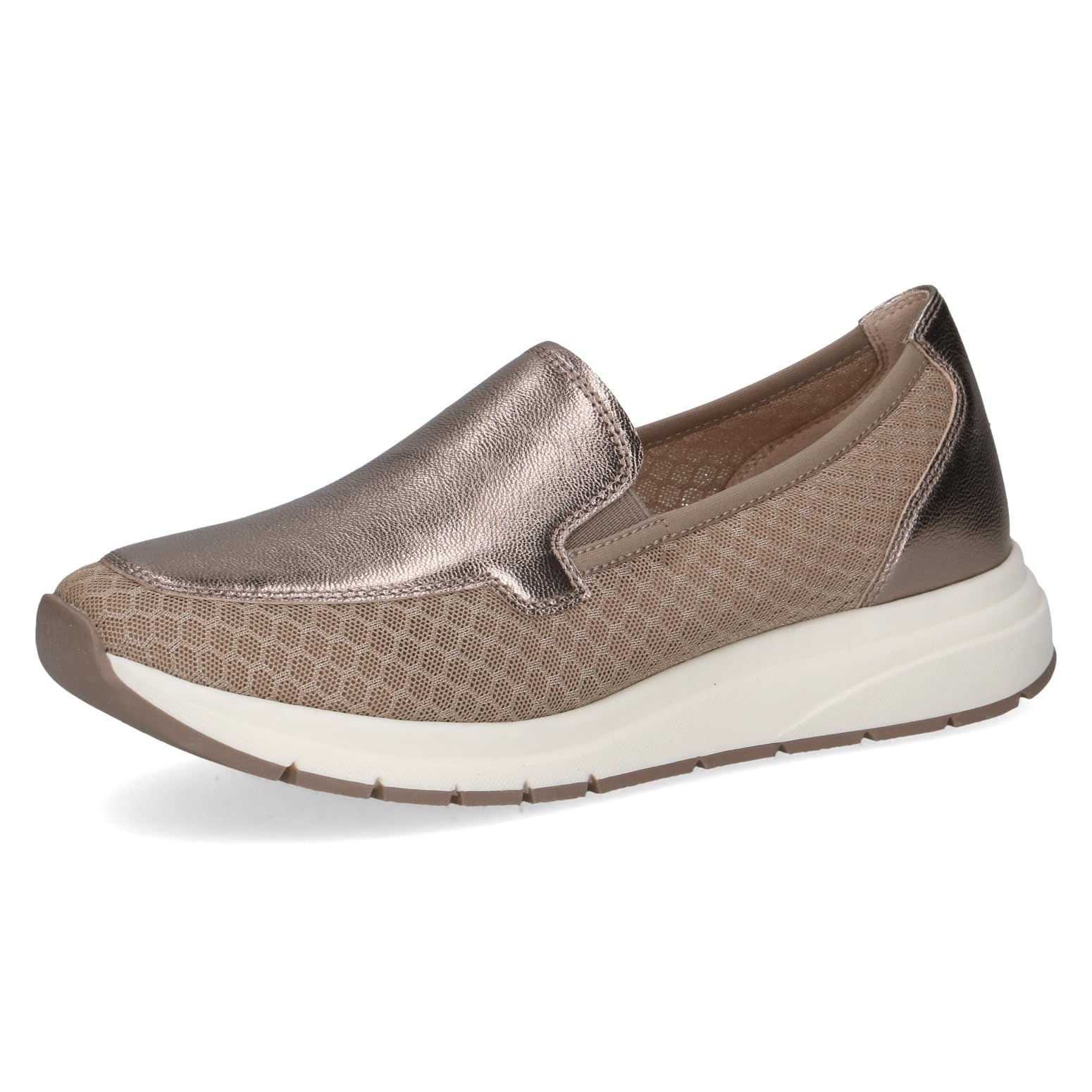CAPRICE women's flat sneakers, Brown (TAUPE MET.COMB), 8 UK