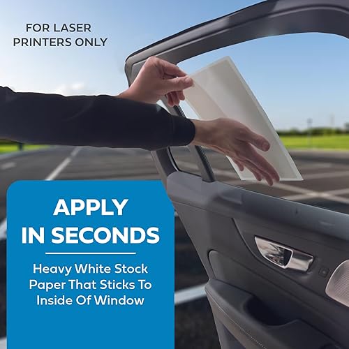 Miniatura 5 de Adhesivos interiores para ventana de automóvil y concesionarios, blanco en blanco, 8.5 x 11 pulgadas, (250 unidades de calcomanías) (adhesivo)