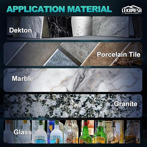 Miniatura 5 de Disco de pulido de losa de roca  Disco cortador de vidrio de 4.5 pulgadas (5 unidades), hoja de corte de granito, muela de diamante para losa de