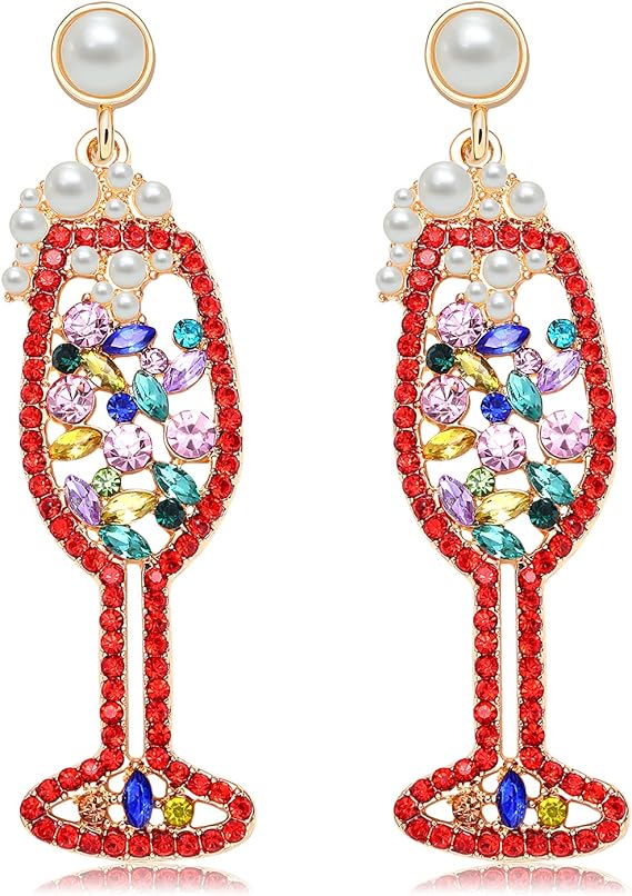 Champagne Wine Glass EarringsHandmade Champagne Flute