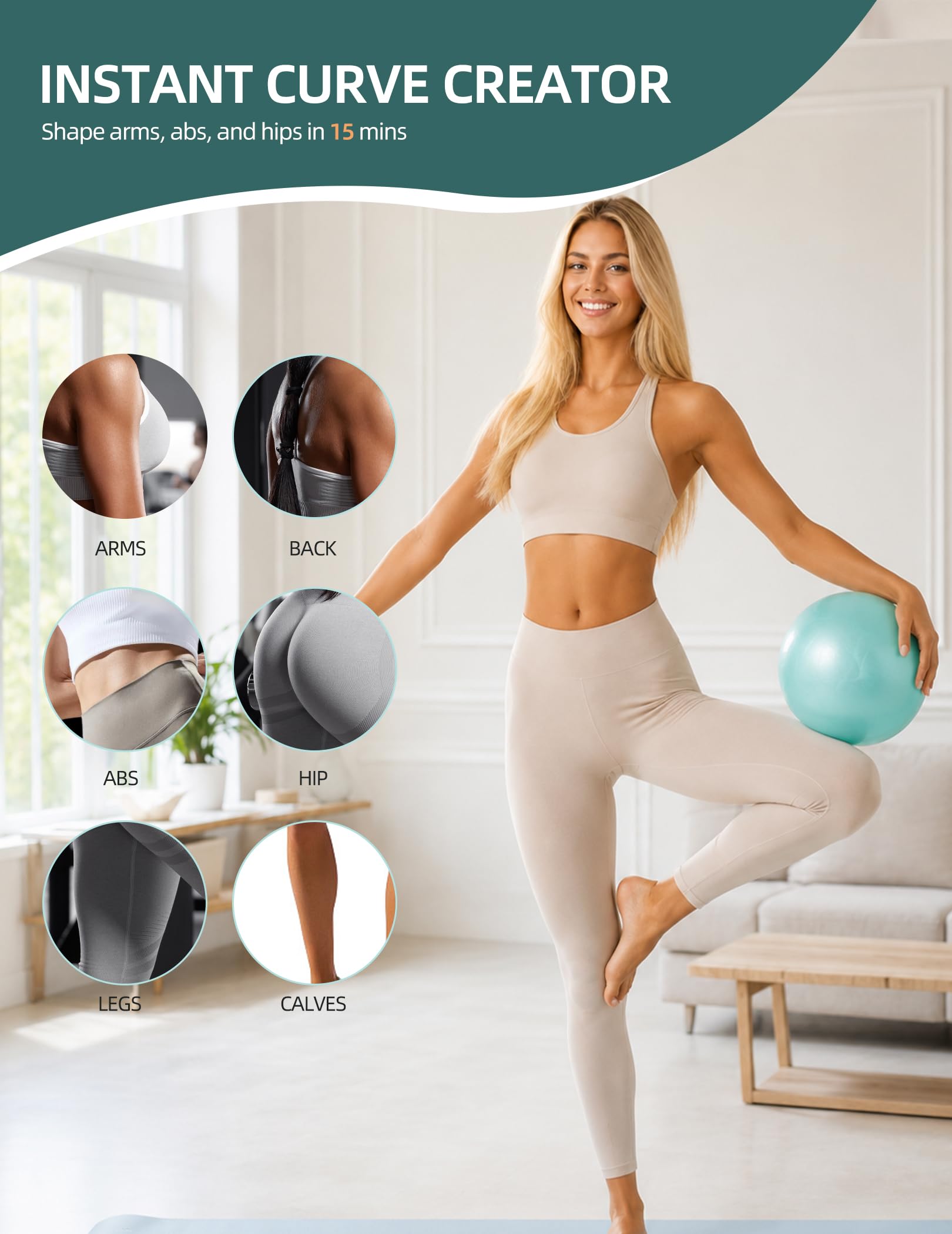 Zestaw pilates Essentials dla kobiet, zestaw do pilatesu do ćwiczeń domowych z pierścieniem do pilatesu, mini piłką, opaską oporową, paskiem do jogi, skarpetkami, torbą, sprzętem do pilatesu dla