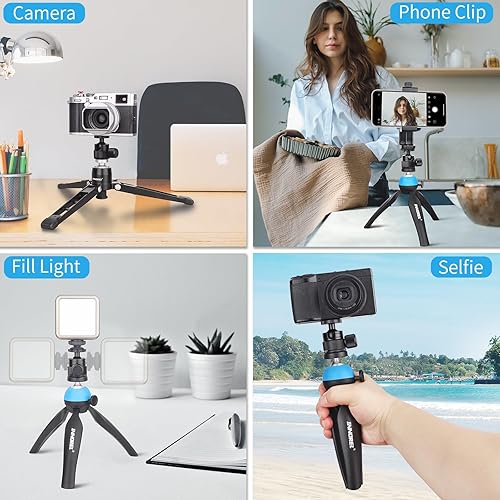 Miniatura 7 de Mini Ball Head-INNOREL C19 Mount Tripod Head-CNC Metal Low Profile Ballhead 360 Pan 90 Tilt Trípodes Montaje con 38" a 14" Adaptador de 38" a 14"