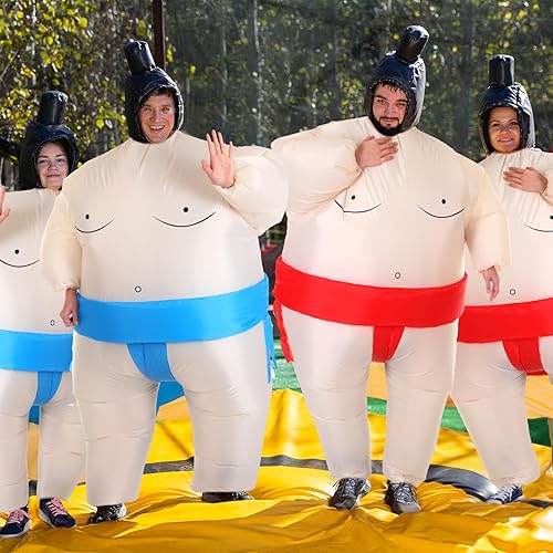 Miniatura 3 de Unittype 3 piezas de disfraz inflable de sumo para adultos, disfraces inflables de Halloween para hombres y mujeres