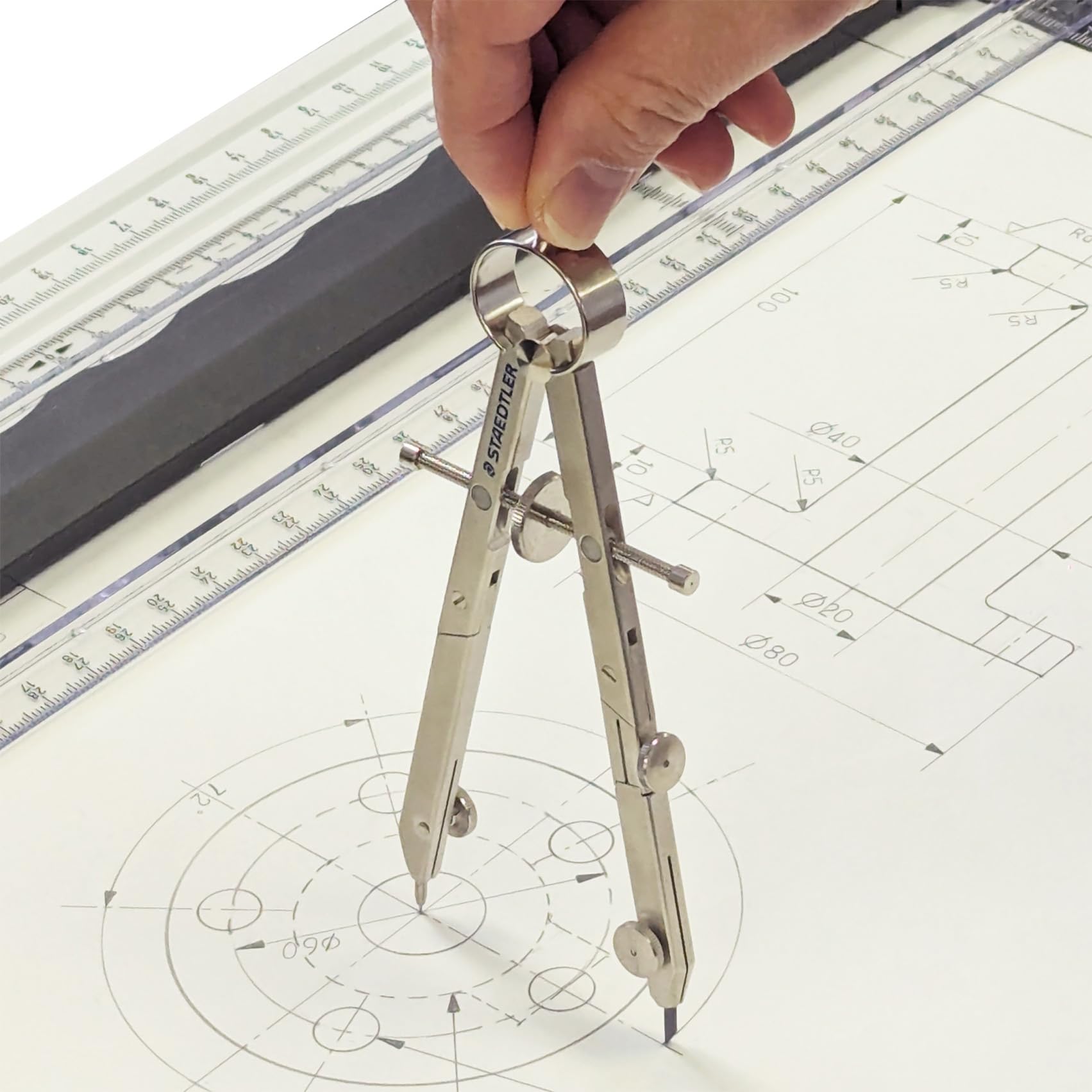 STAEDTLER 551 01 - Compás, Plateado