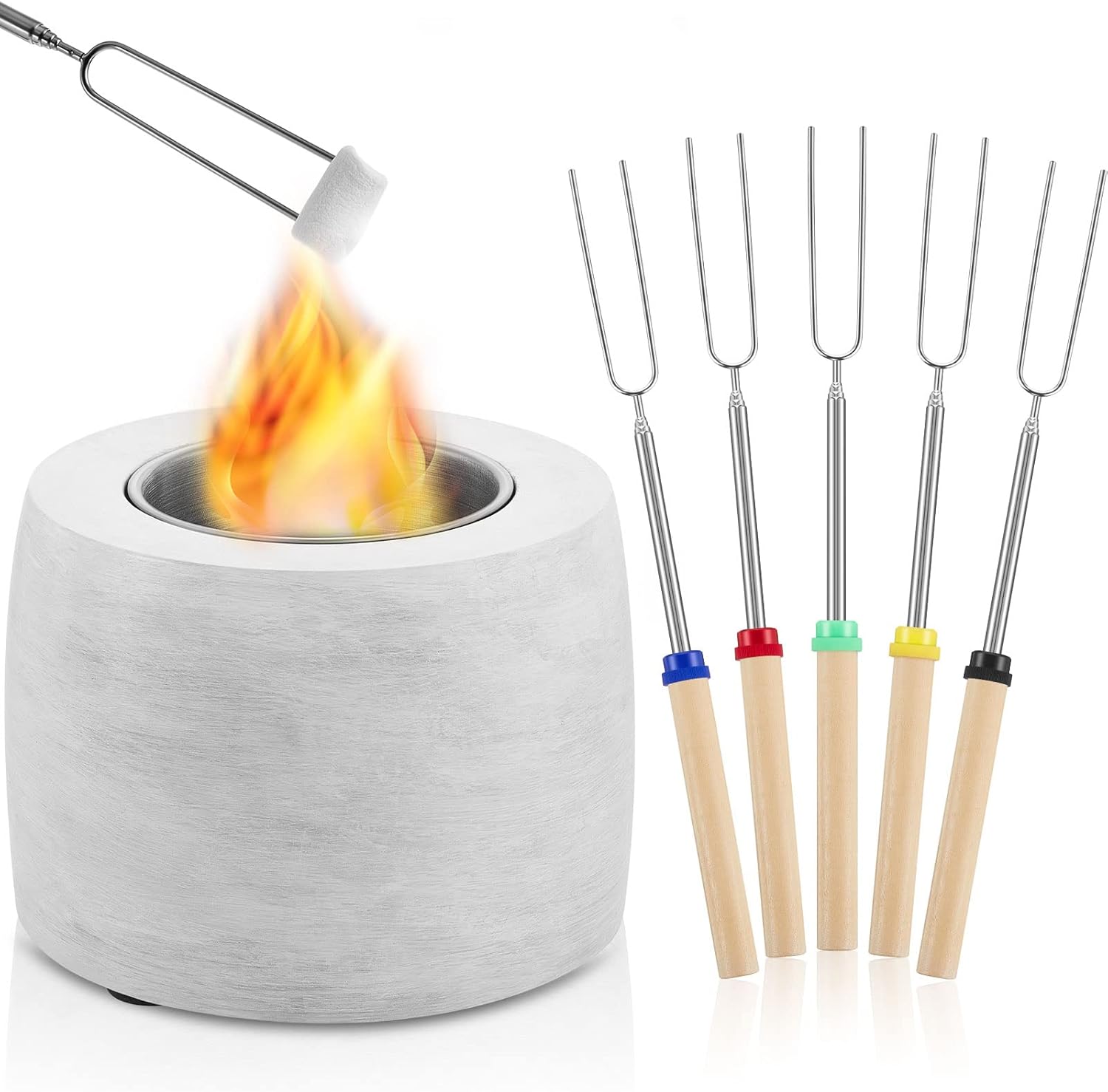 Buy 6 Pieces Tabletop Fire Pit Kit, Indoor Fire Pit Portable Smores