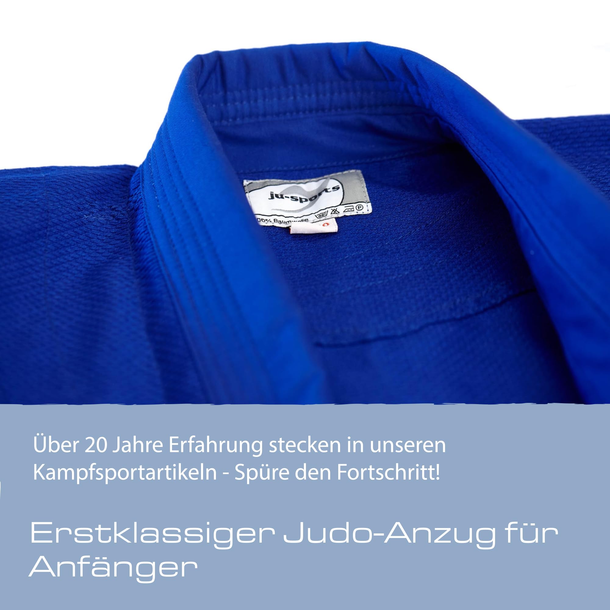 Ju-Sports Judoanzug blau 100% Baumwolle verstärkter Kniebereich Erwachsene Kinder