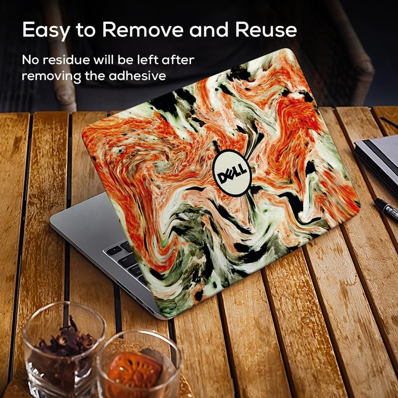Image of Galaxsia DL228 Top+Wrist Pad Vinyl Laptop Skin /Sticker /Cover for 15 to 15.6 Inches Laptops Laminated-Removable-HD Quality Compatible for Dell-(15x10 Inches)
