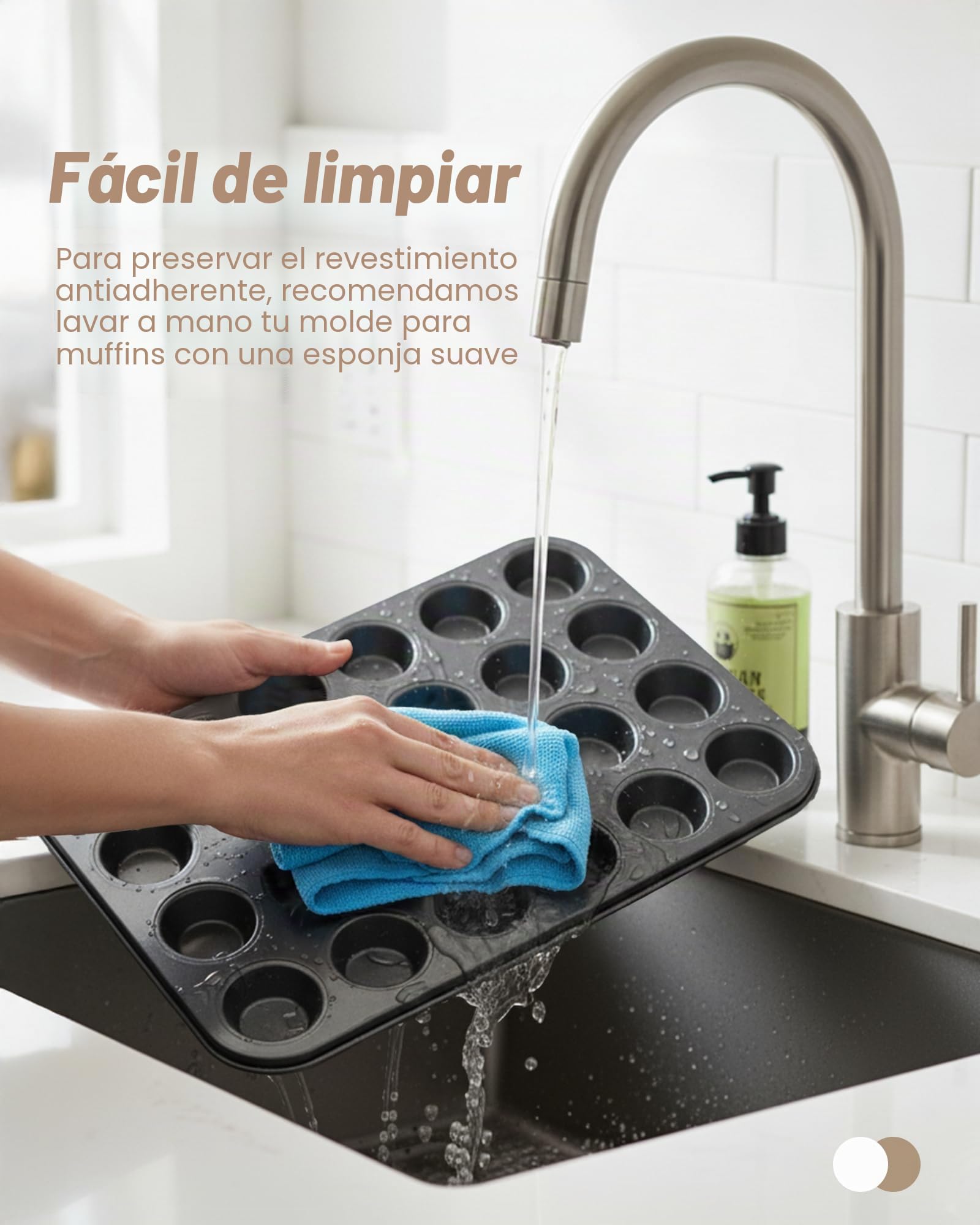 Bake Choice Mini Molde para Magdalenas 24 Tazas,Incluye 200 Piezas Mini Moldes Magdalenas Papel,acero al Carbono Antiadherente,para Fiestas & Hogar & Hornear