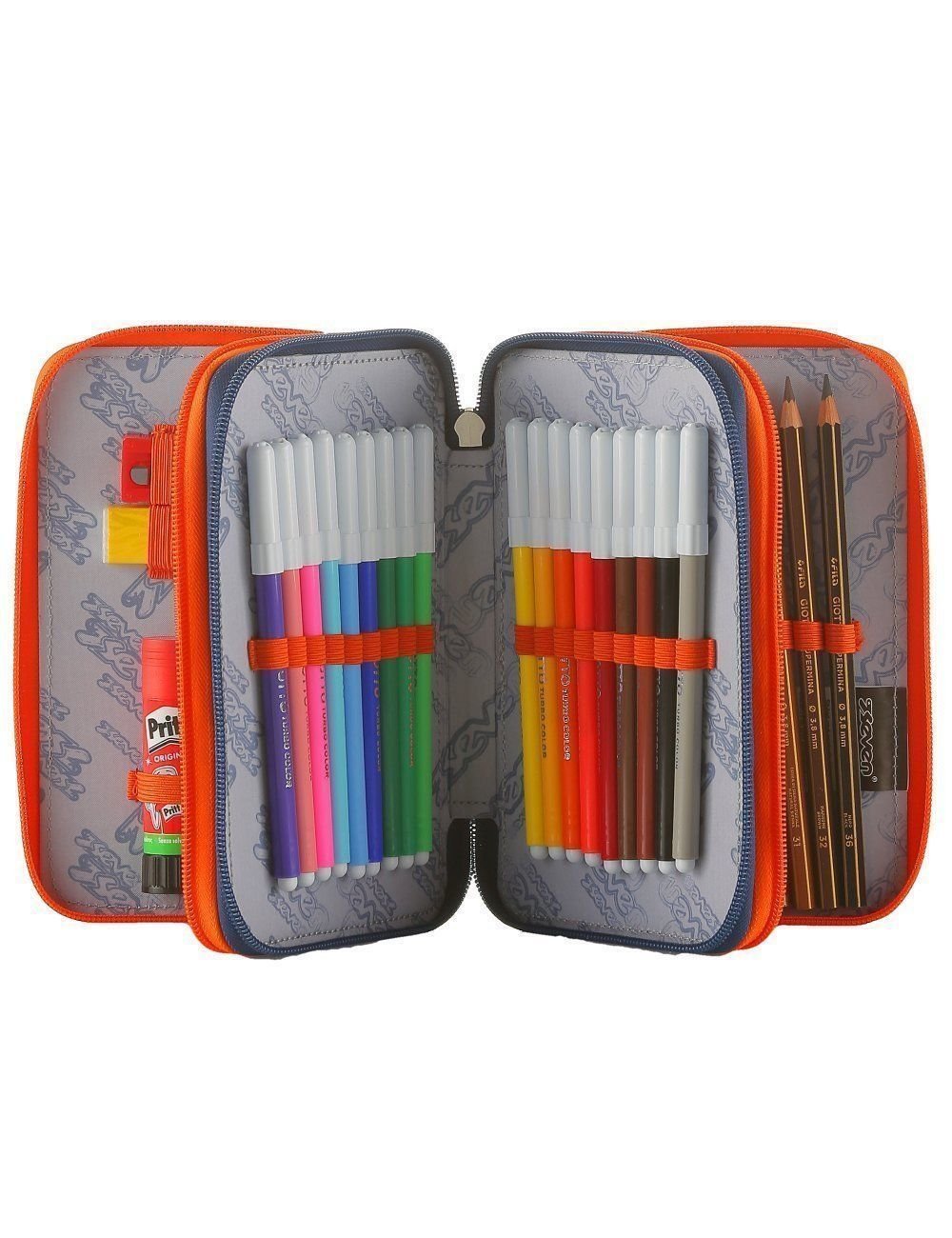 ZAINO SCUOLA SEVEN NEW ADVANCED REBEL GIRL VIOLA + ASTUCCIO 3 ZIP SCHOOLPACK