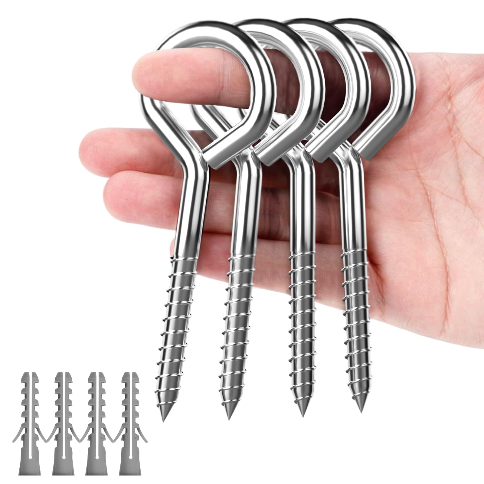 Lot De 100 Crochets à œillet à Vis Robustes De 45 Mm En Acier