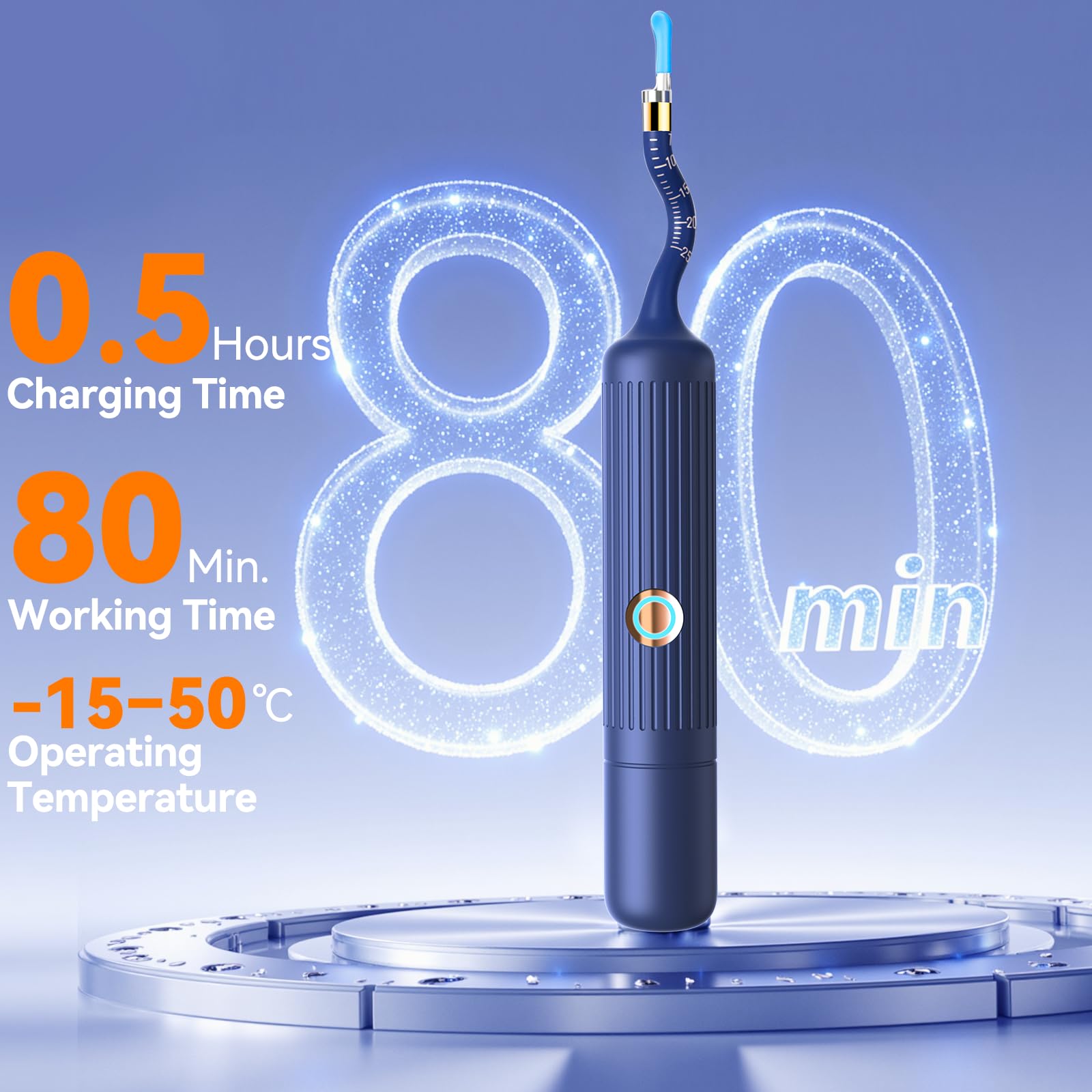 Otoscope Oreille HD WiFi 1920p avec Caméra Flexible Grand Angle 360° Lumière pour Examens ORL Adultes Enfants
