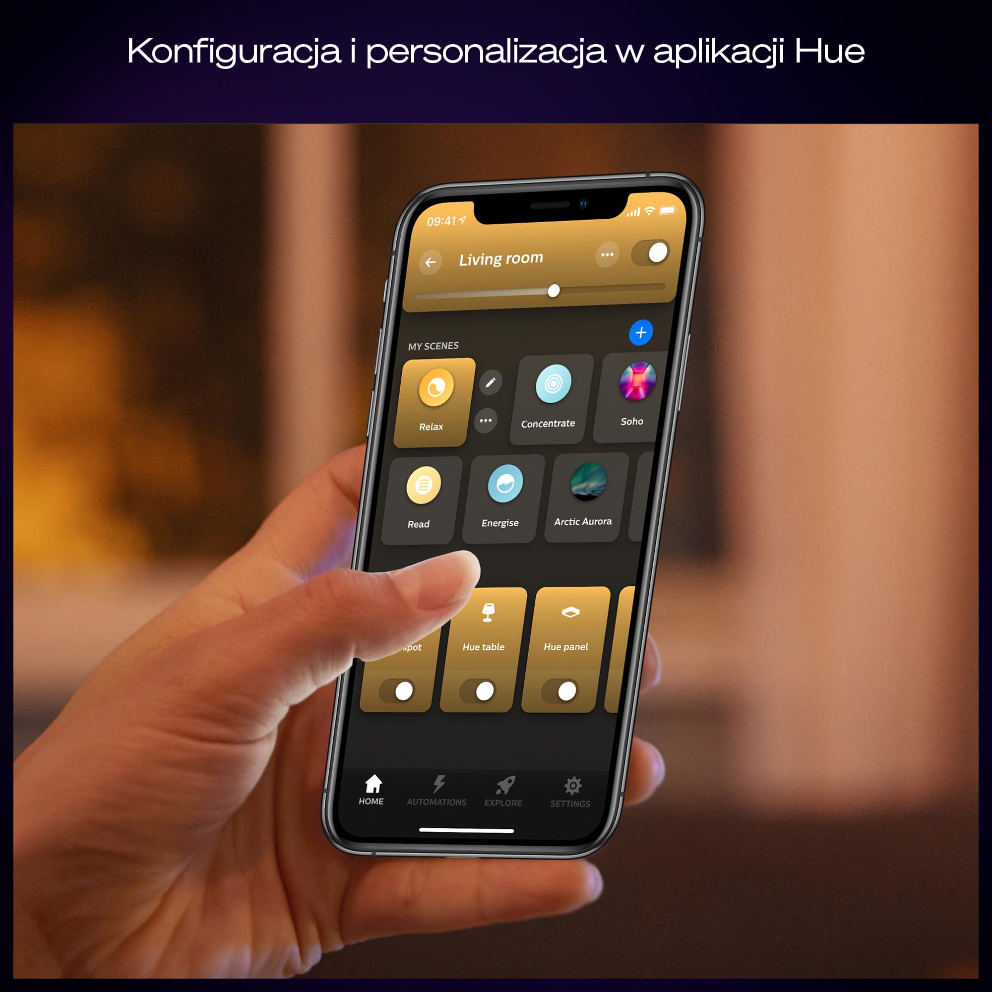 Philips Hue White Ambiance Aurelle Inteligentny Panel LED Inc. Ściemniacz Dimmer Switch [120x30cm - Czarny]