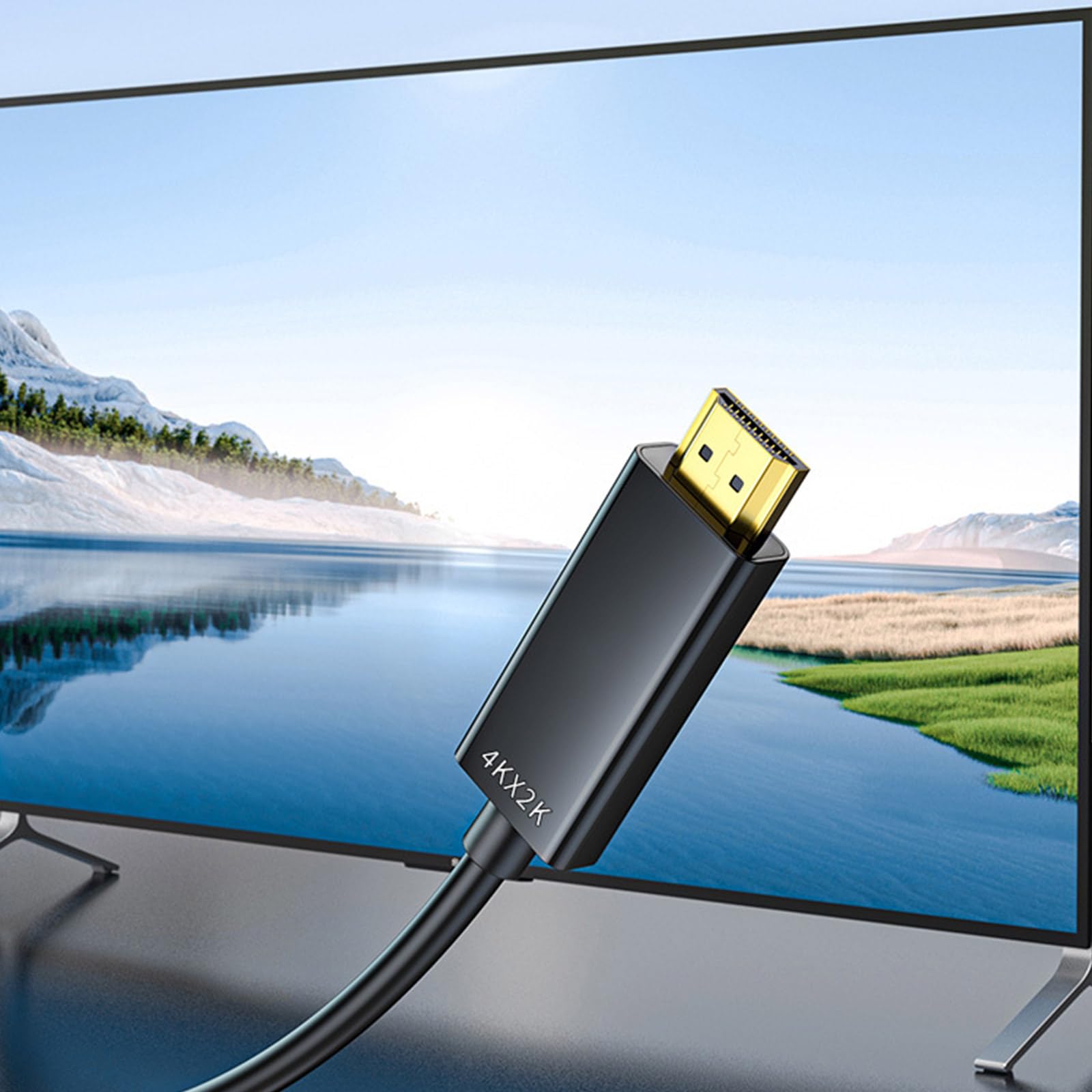 Adapter kompatybilny z HDMI kabel przyłączeniowy 4K / 1080P do monitora komputera stacjonarnego, projektora, projektora