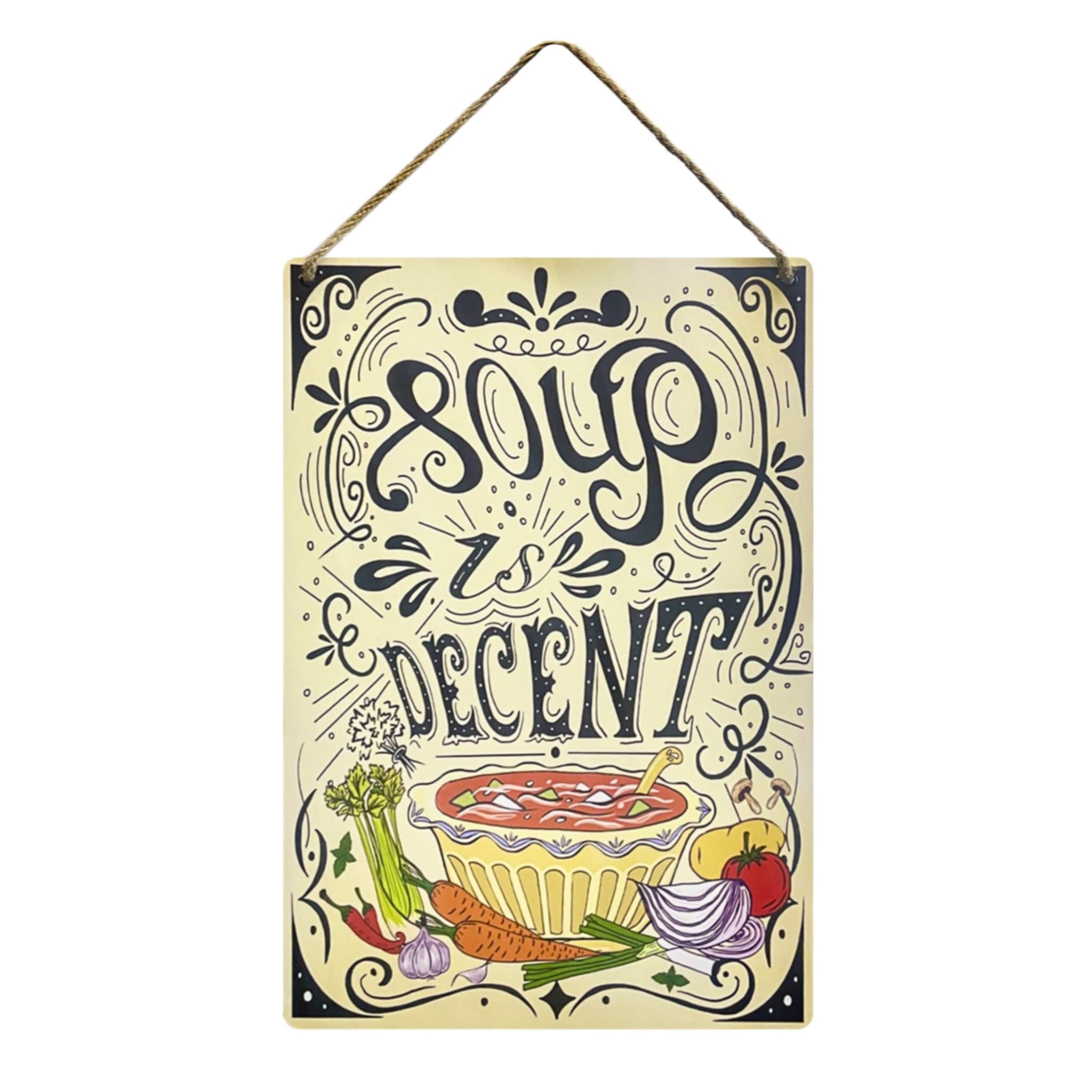 Photo 1 of  2 pack decorative sign Soup Is Decent Original Artwork Decorative Sign For Kitchen Dining Room Wall Art Decoration Gift for Mom (Modern)