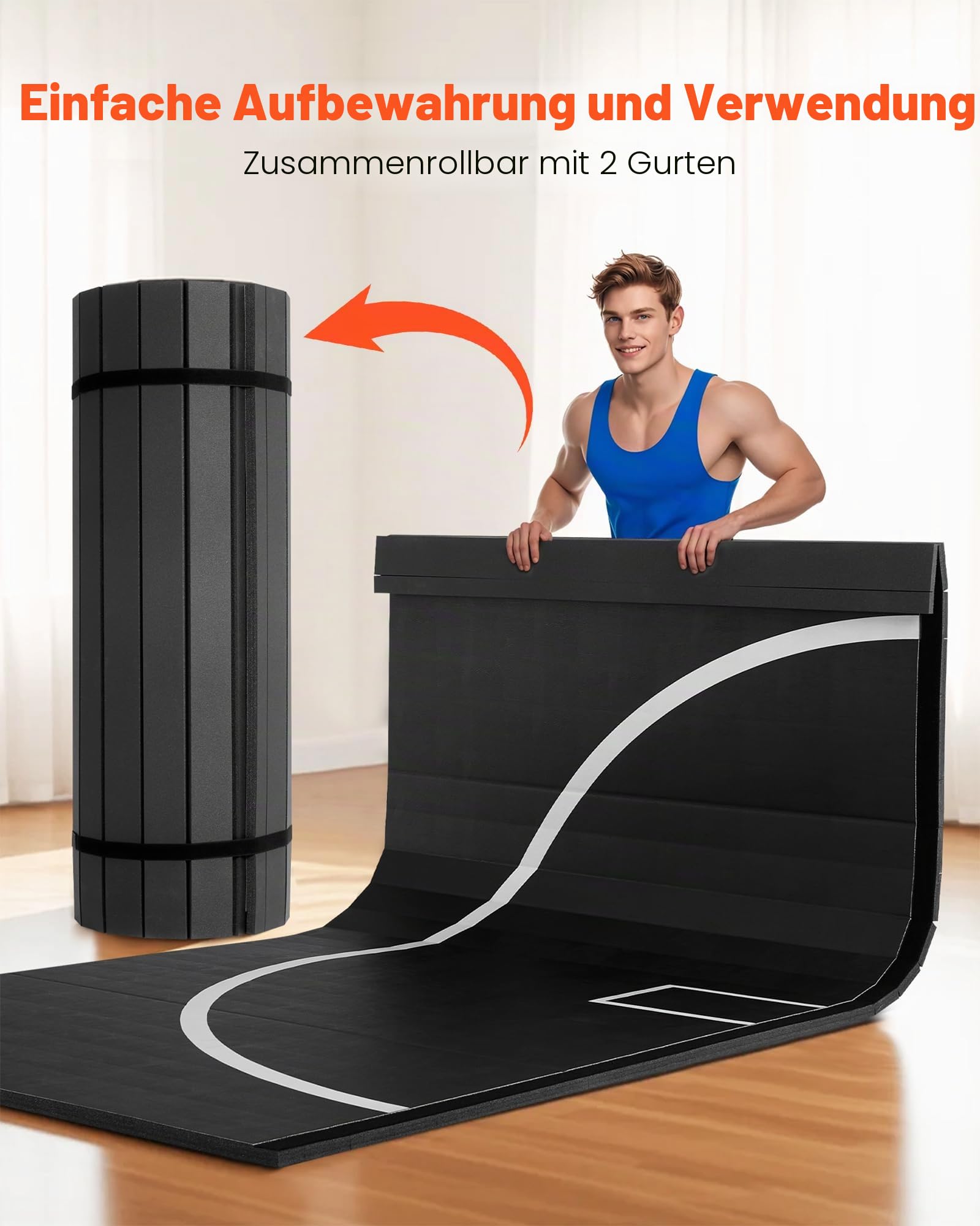 VEVOR Wrestling-Matte aus Schaumstoff, 3 m/1,5 m, für Heim-Fitnessstudio, Workout, wasserdicht, PVC, Roll-Up-Trainingsmatten mit Kreisen, für Gymnastik, Tatami, Jiu Jitsu, BJJ, MMA, Judo
