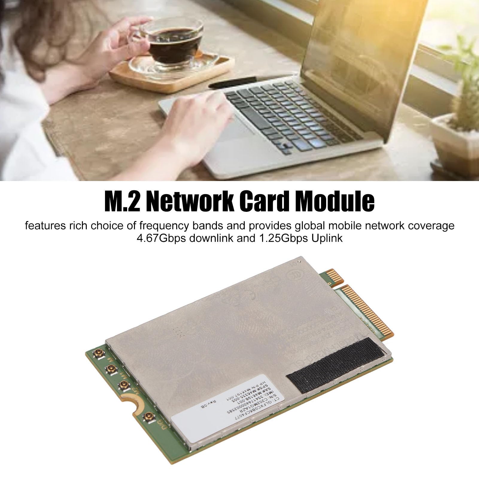 Karta Sieciowa LTE 4,67 Gb/s Łącze w dół 1,25 Gb/s Łącze w górę 5G WiFi, Plug and Play, Nadaje się do Laptopa Tablet Stacjonarny, Win Linux Obsługiwany, Globalny Zasięg Sieci
