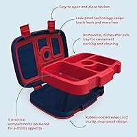 Vista 5 de Bentgo Kids Prints - Lonchera para niños, a prueba de derrames, con 5 compartimentos, estilo bento, tamaño de porciones ideales para edades de 3 a 7