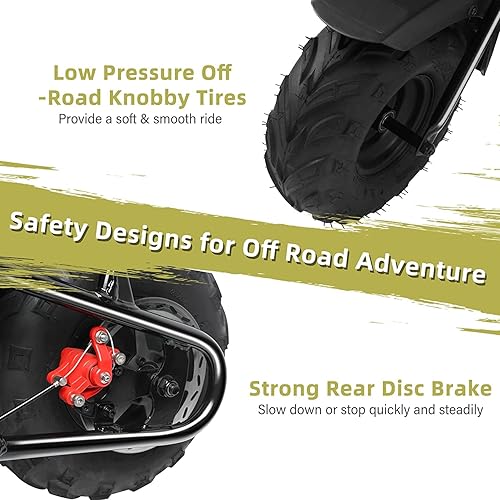 Miniatura 4 de Oryxearth Mini moto de cross para niños, mini moto todoterreno a gasolina con transmisión automática y arranque de tracción para niños, calavera