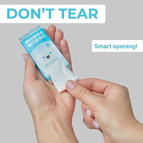 Miniatura 7 de Impossibly Compact - Toallitas desechables de viaje, 99.5% de agua y aloe, seguras para pieles sensibles, hipoalergénicas y sin perfume, esenciales