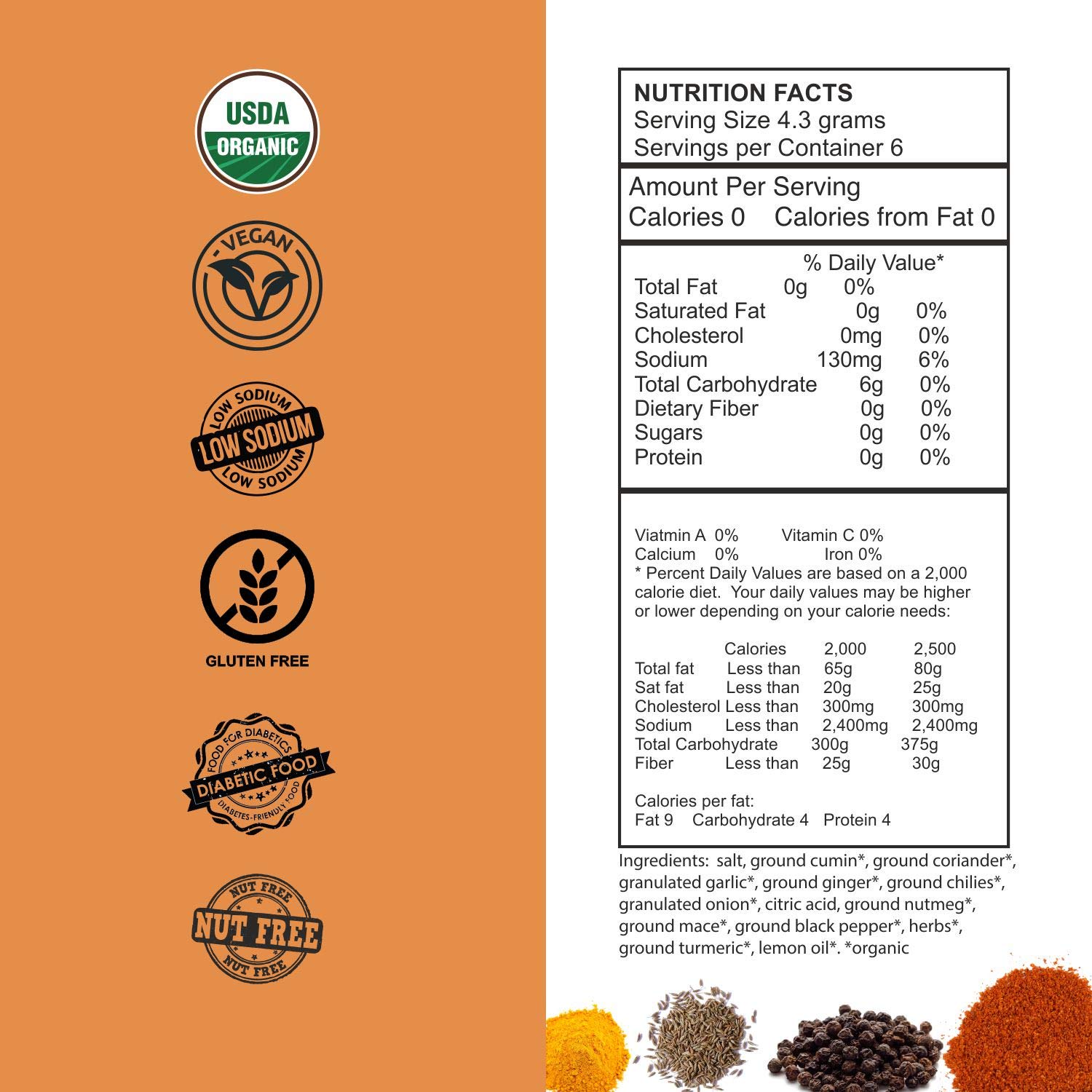 Vegan Organic Tandoori Chicken Indian Spice Blend - Arora Creations 0.9oz (6-Pack) | Gluten Free, Non-GMO, Low Sodium | Easy to Cook Indian At Home!