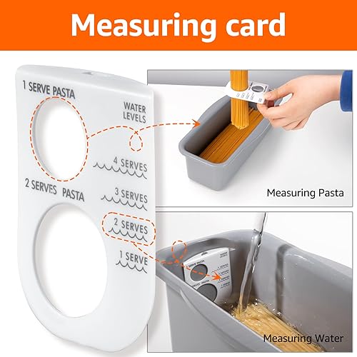 Miniatura 7 de Cocedor de pasta para microondas con tapa de colador, cocina rápida y fácil de 4 porciones, sin pegarse ni esperar a que hierva, perfecta para hacer