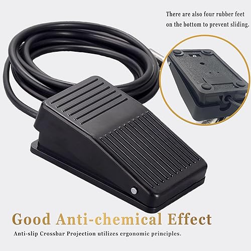 Miniatura 5 de Interruptor de pedal de tatuaje  Pedal redondo de tatuaje de acero inoxidable interruptor de pie de tatuaje Pedal de tatuaje con cable de 5 pies