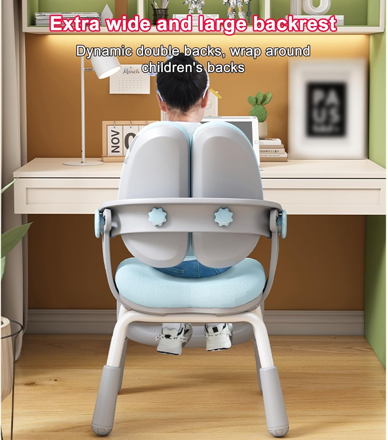 Desk Chair Adjustable Height for Boys Girls Study Chair,Growing Chair,Adjustable Seat Depth Ergonomic Chair,Adjustable Back,Home Learning Chair