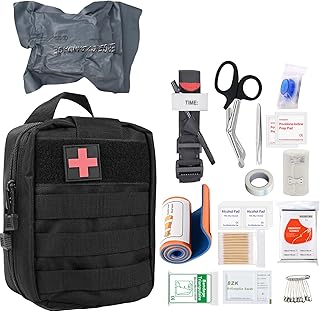 Kit de premiers secours en plein air, 46 pièces, kit de premiers secours militaire, sac tactique médical, équipement de survie, sac de premiers secours pour l'extérieur, la maison, la voiture, le