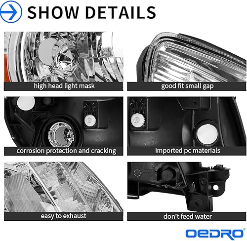 Miniatura 148 de oEdRo Faros delanteros compatibles con Ford F150 / 06-08 Lincoln Mark LT Pickup 2004, 2005, 2006, 2007, 2008, Ford F150 / 06-08 Lincoln Mark LT OE