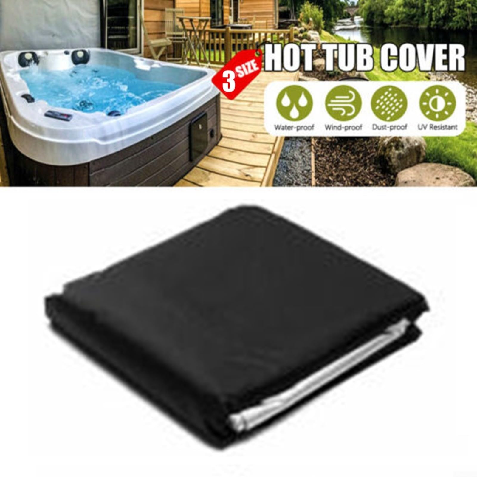 pour couverture de Protection Carrée pour Spa Anti-Poussière 200x200cm(240 * 240 * 85cm)