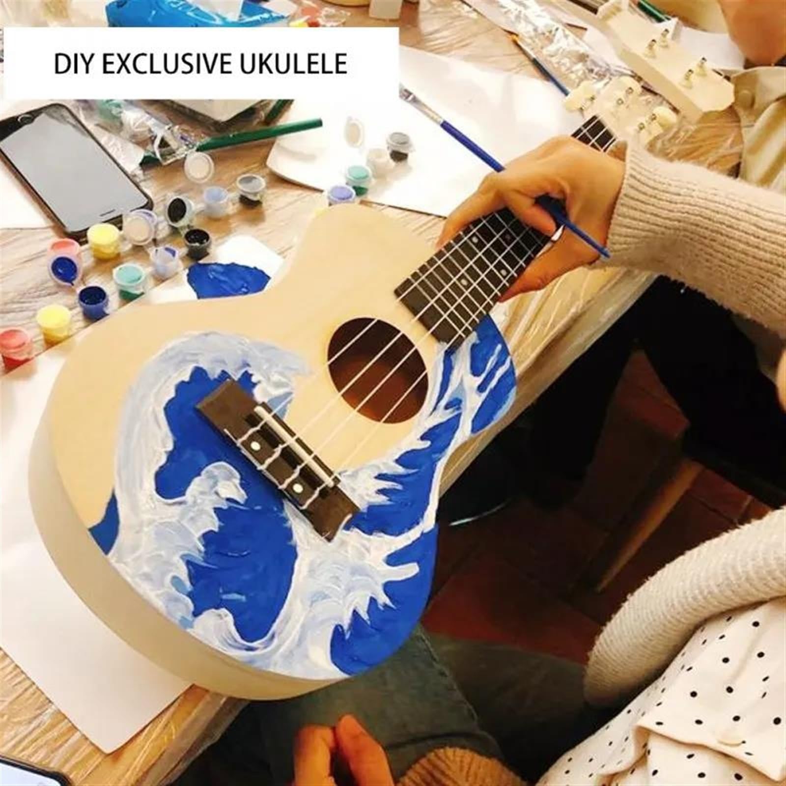 Ukulele per principianti Kit Di Materiali Per Ukulele Kit Di Strumenti Domestici Per Pittura A Colori Fai-da-te Creativi Fatti A Mano