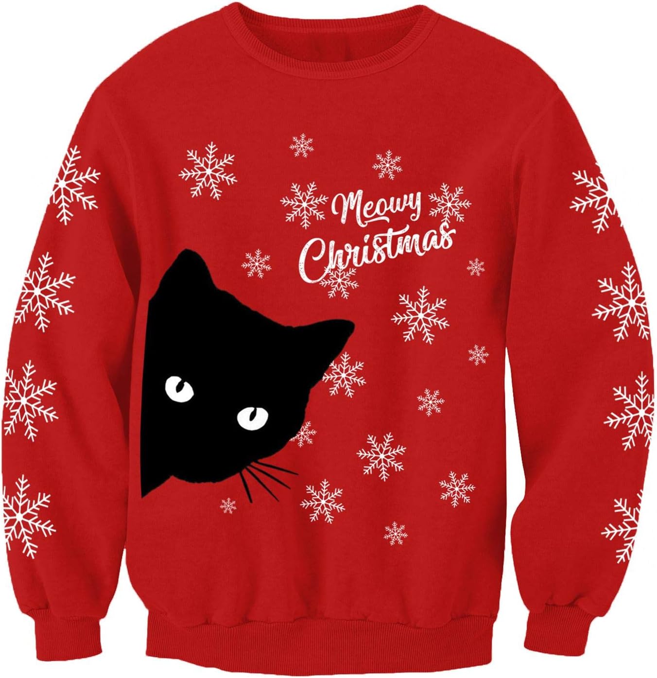 Christmas Jumpers - NostalgicMeowy Christmas Adults Festive Cat Christmas Jumper Novelty Sweatshirt