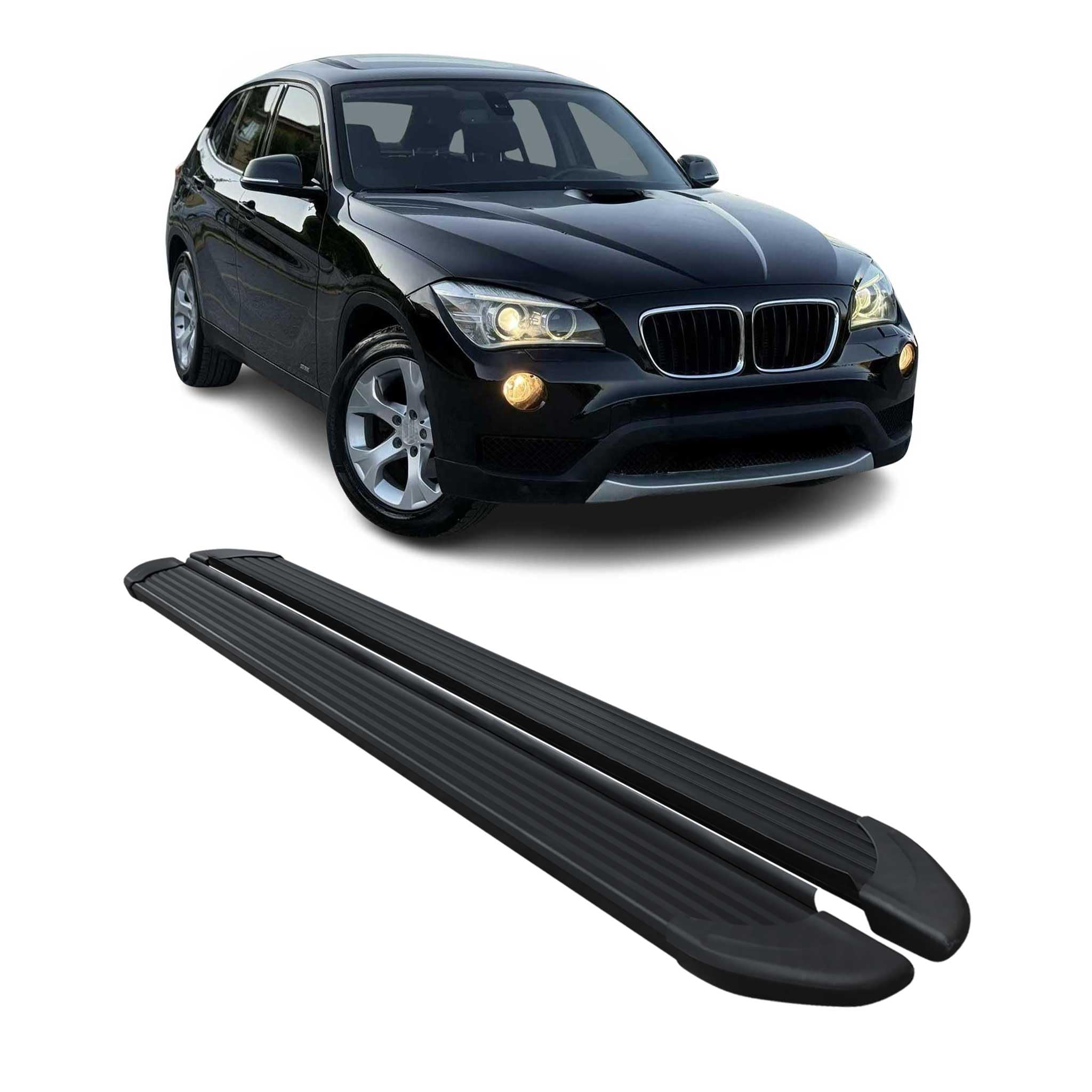 OMAC Pedane Laterali Sottoporta compatibile con BMW X1 2009-2015 Alluminio Nero 2 Pz
