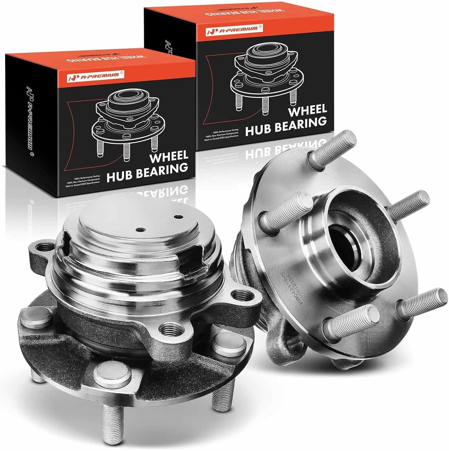 A-Premium 2 x Front Wheel Bearing and Hub Assembly with 5-Lug Compatible with Infiniti & Nissan - 2003-2023 - Q50 Q60 370Z G37 G35 G25 M35 M45 M56 QX70 QX50 Q70L Q70 FX35 FX37 EX35 EX37