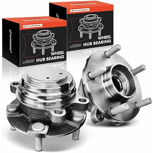 A-Premium 2 x Front Wheel Bearing and Hub Assembly with 5-Lug Compatible with Infiniti & Nissan - 2003-2023 - Q50 Q60 370Z G37 G35 G25 M35 M45 M56 QX70 QX50 Q70L Q70 FX35 FX37 EX35 EX37