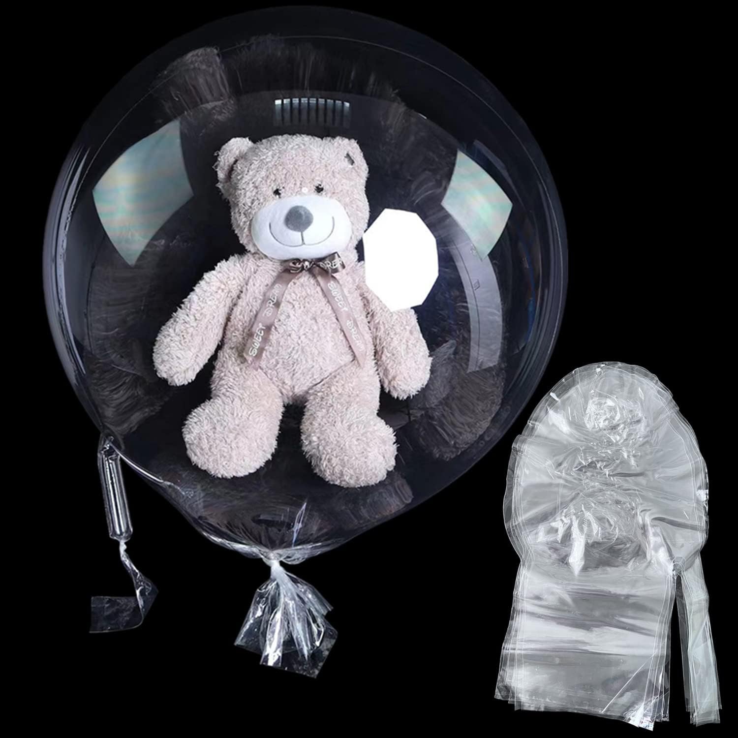 Large Clear Balloons for Stuffing, 10pack Big Extra Wide Mouth Bubble BoBo Balloons, Giant Wrap Gifts for Mother's Day/Bridal Shower/Birthday Decor