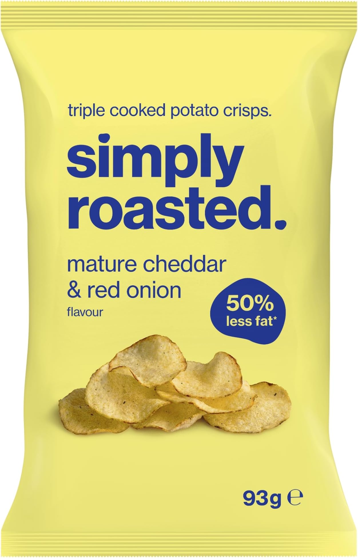 Mature Cheddar Crisps | 12 x 93g Sharer Bags | Sharp & Cheesy | 50% Less Fat | Under 99 Calories Per Serve | Triple Cooked for the Ultimate Crunch | Gluten & Allergen-Free