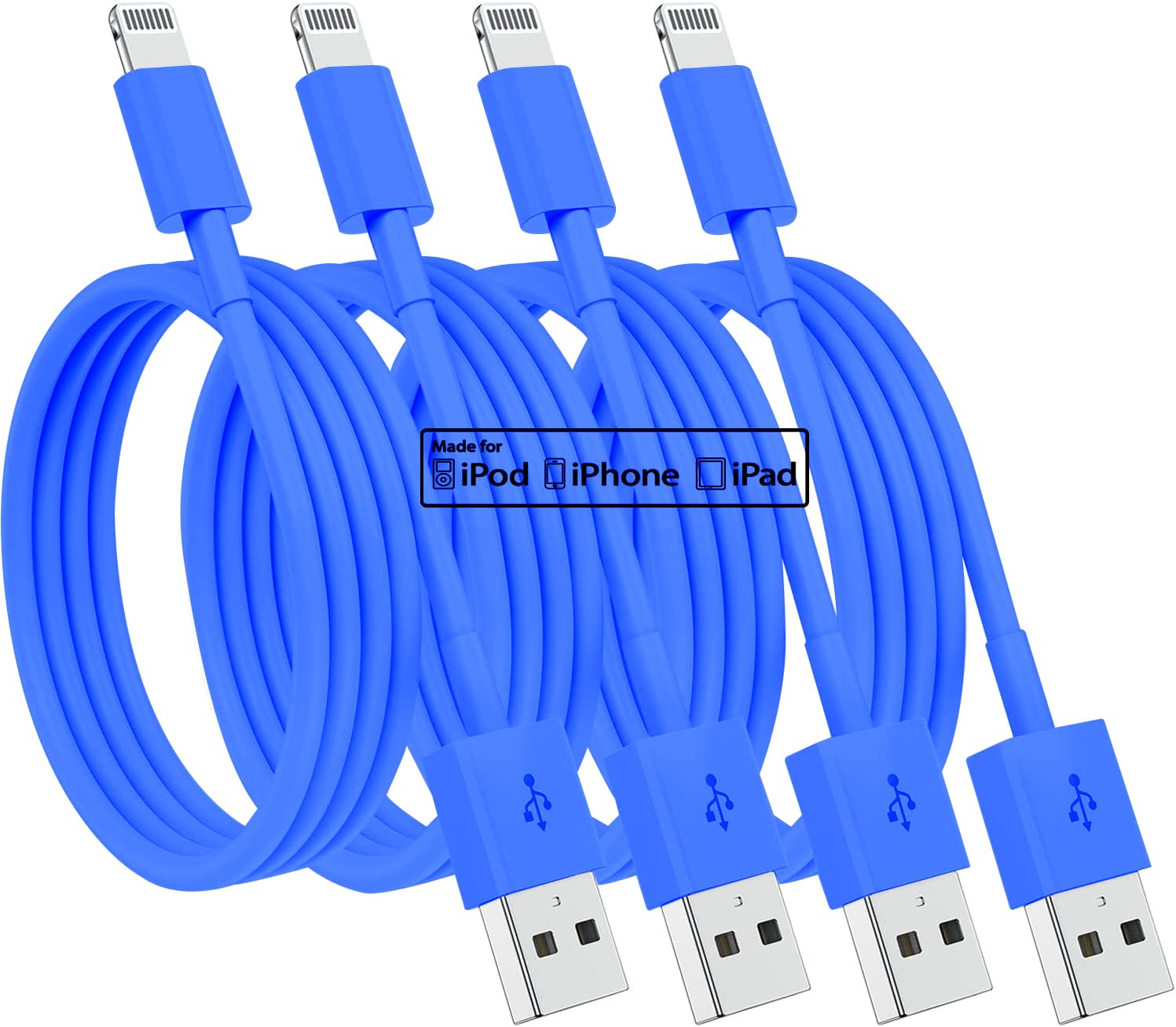 Susnwere 4 Pack [Apple MFi Certified] Apple Charging Cables 6ft, iPhone Chargers, Lightning Fast iPhone Charging Cord for iPhone 12/11/11Pro/11Max/ X/XS/XR/XS Max/8/7, ipad(White) — Amazon image 26