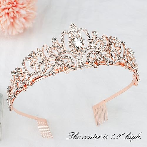 Miniatura 3 de CIEHER Corona de princesa y banda de cumpleaños, corona de cumpleaños para niña, Talla única, Diamantes de imitación, tela suave con purpurina