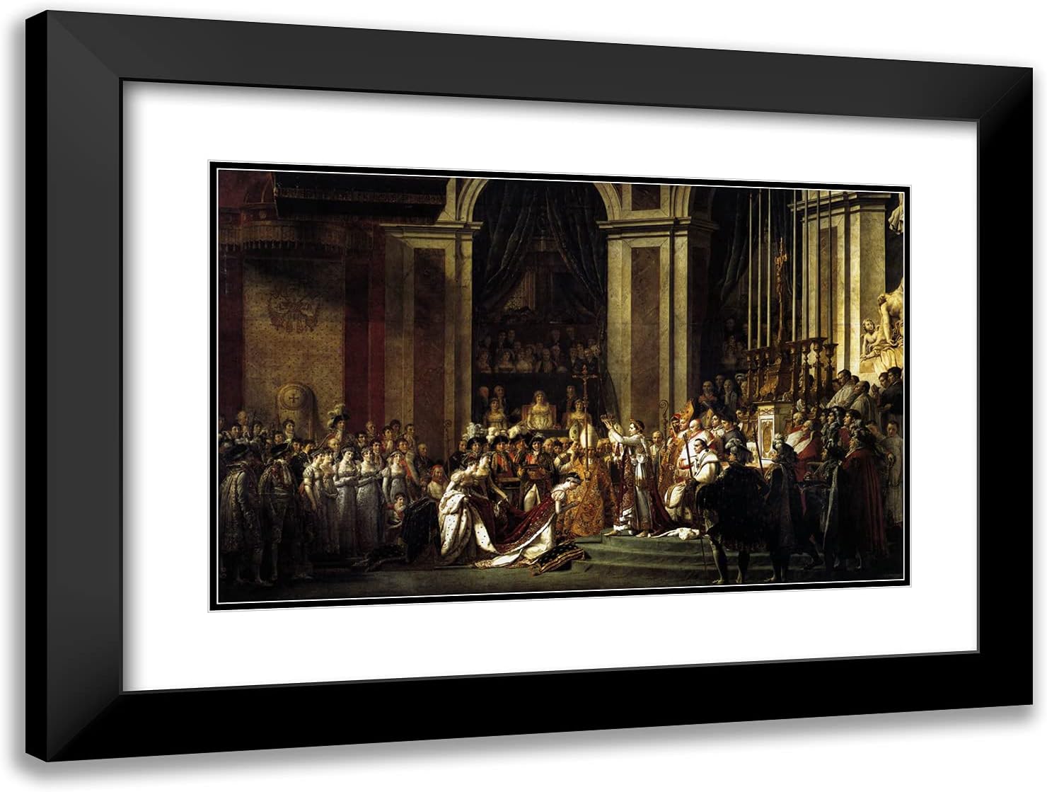 ArtDirect David, Jacques-Louis 24x18 Gold Ornate Framed Art Print with Double Matting Titled: Consecration of the Emperor Napoleon I and Coronation of the Empress Josephine