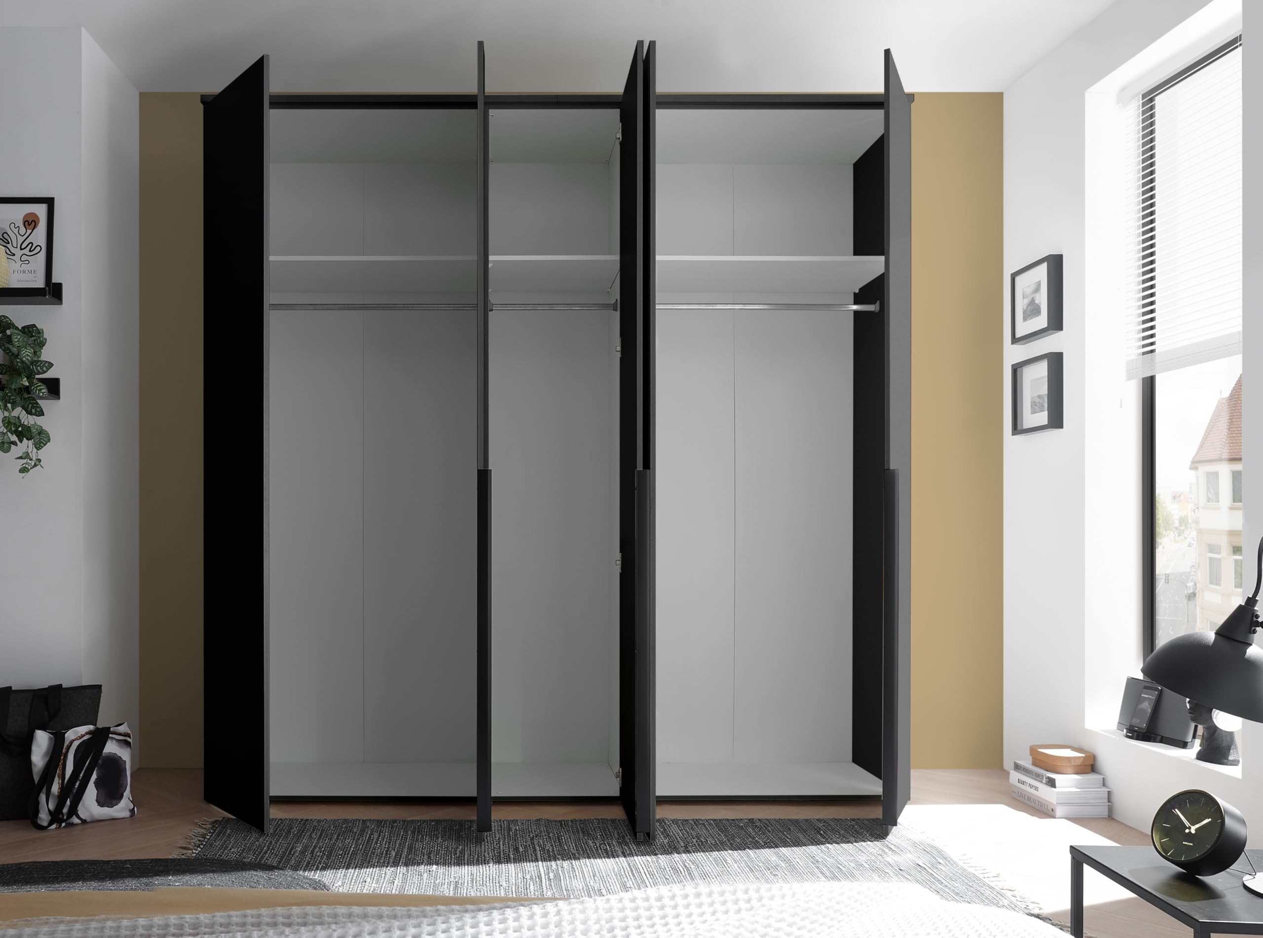 AVANTI TRENDSTORE - Civiasco - Armadio con 5 ante a battente di colore antracite Dimensioni ca. LAP 225x225x52cm