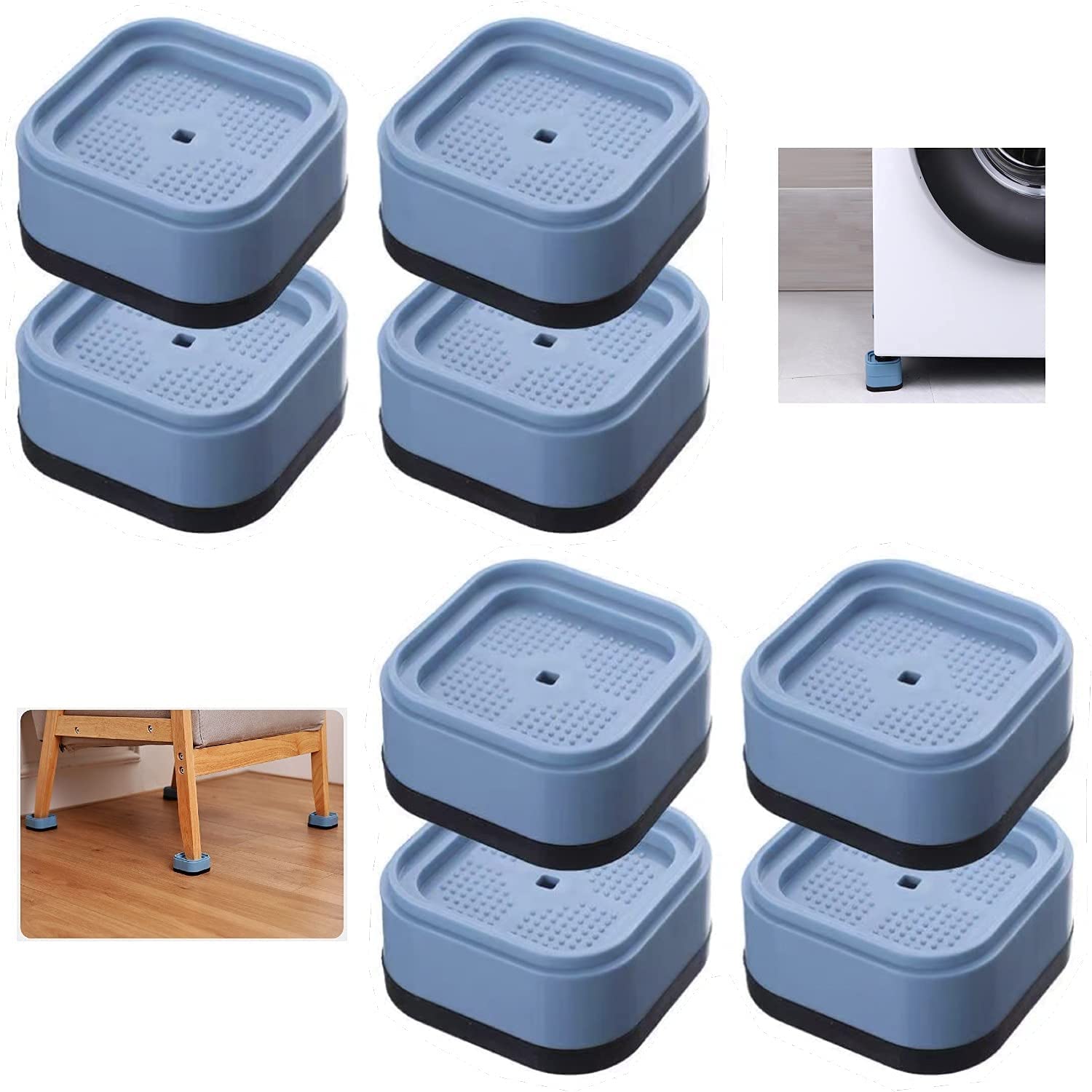VELINEX® Anti-Slip Anti-Vibration Washing Machine Feet Pads, Shock and Noise Cancelling Washer and Dryer Pads, Also for Refrigerator Home Furniture Appliances (8PCS, Blue) (B099J4T1S7) Amazon Price History, Amazon Price Tracker