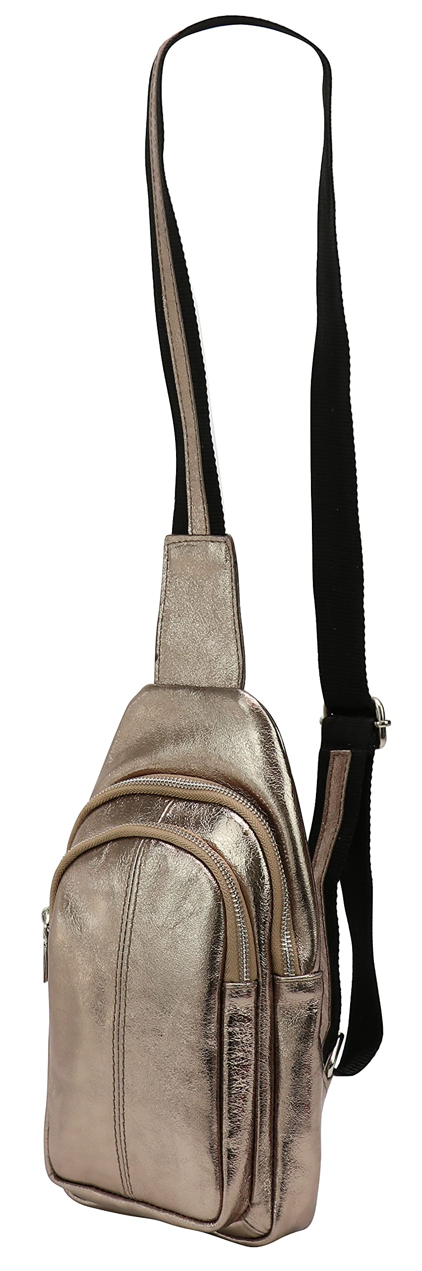 SH Leder Prawdziwa skóra damska unisex torba na piersi na festiwal, podróż, średniej wielkości, torebka na biodra, torba crossbody, damska skórzana torba 16 x 29 cm, Anita G545, brąz, m