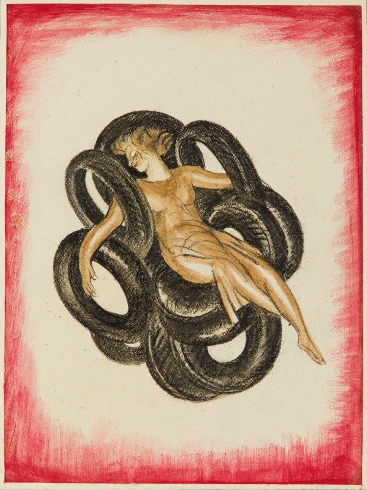 Pneu Reve maquette Vintage Poster (artist: Cappiello, Leonetto) France c. 1920 (16x24 Fine Art Giclee Gallery Print, Home Wall Decor Artwork Poster)