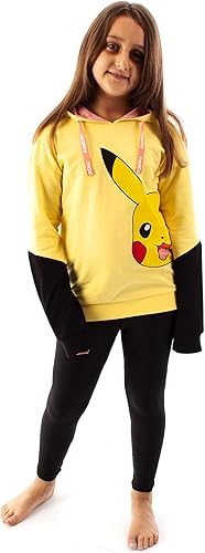 Miniatura 2 de Pokemon Sudadera con capucha para niñas y niños, color amarillo Pikachu con capucha