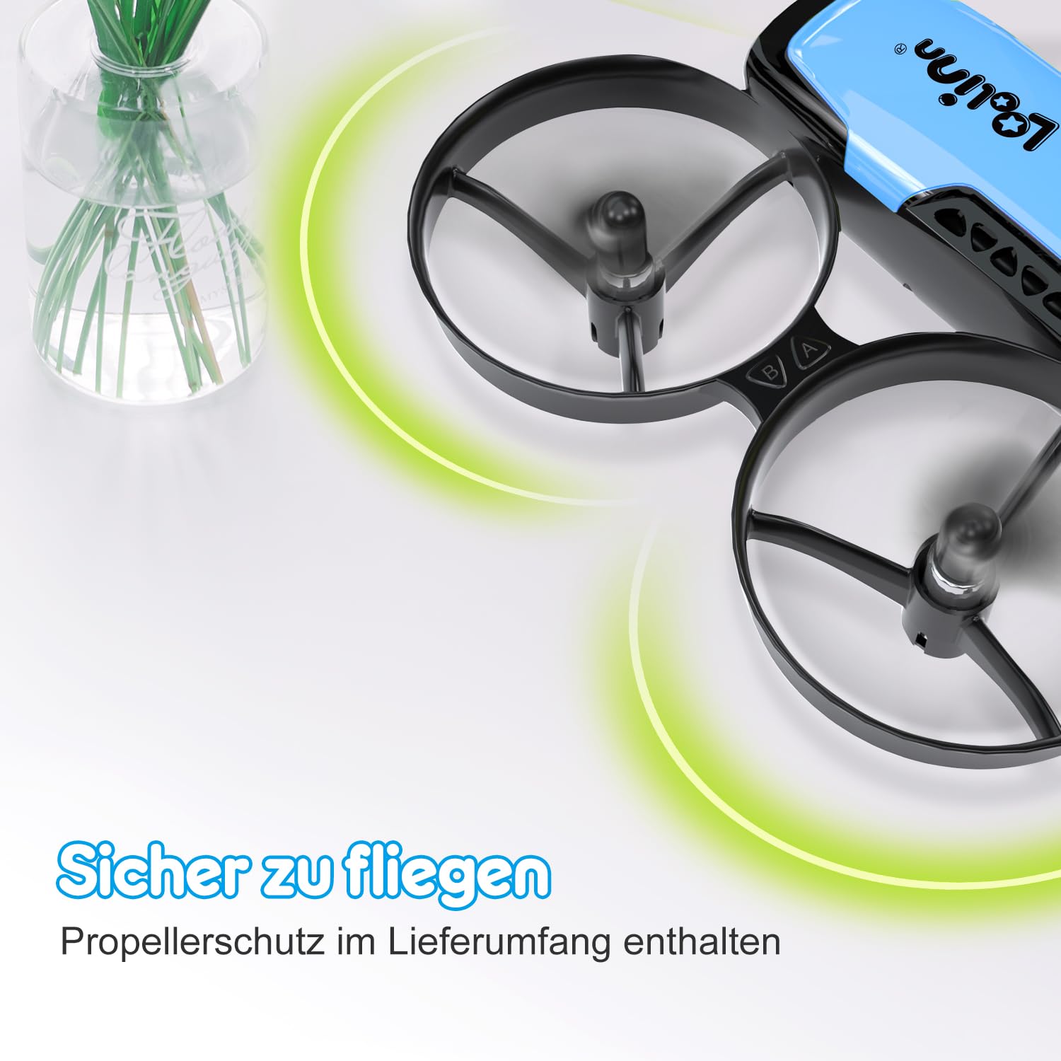 Loolinn | Drohne mit Kamera als Geschenk für Kinder - Mini Drohne Ferngesteuert mit Video & Fotos, Sicher Zu Fliegen, Einstellbare Kamera, Geprüftes C0-Zertifikat (Festtagsgeschenk für Kinder)