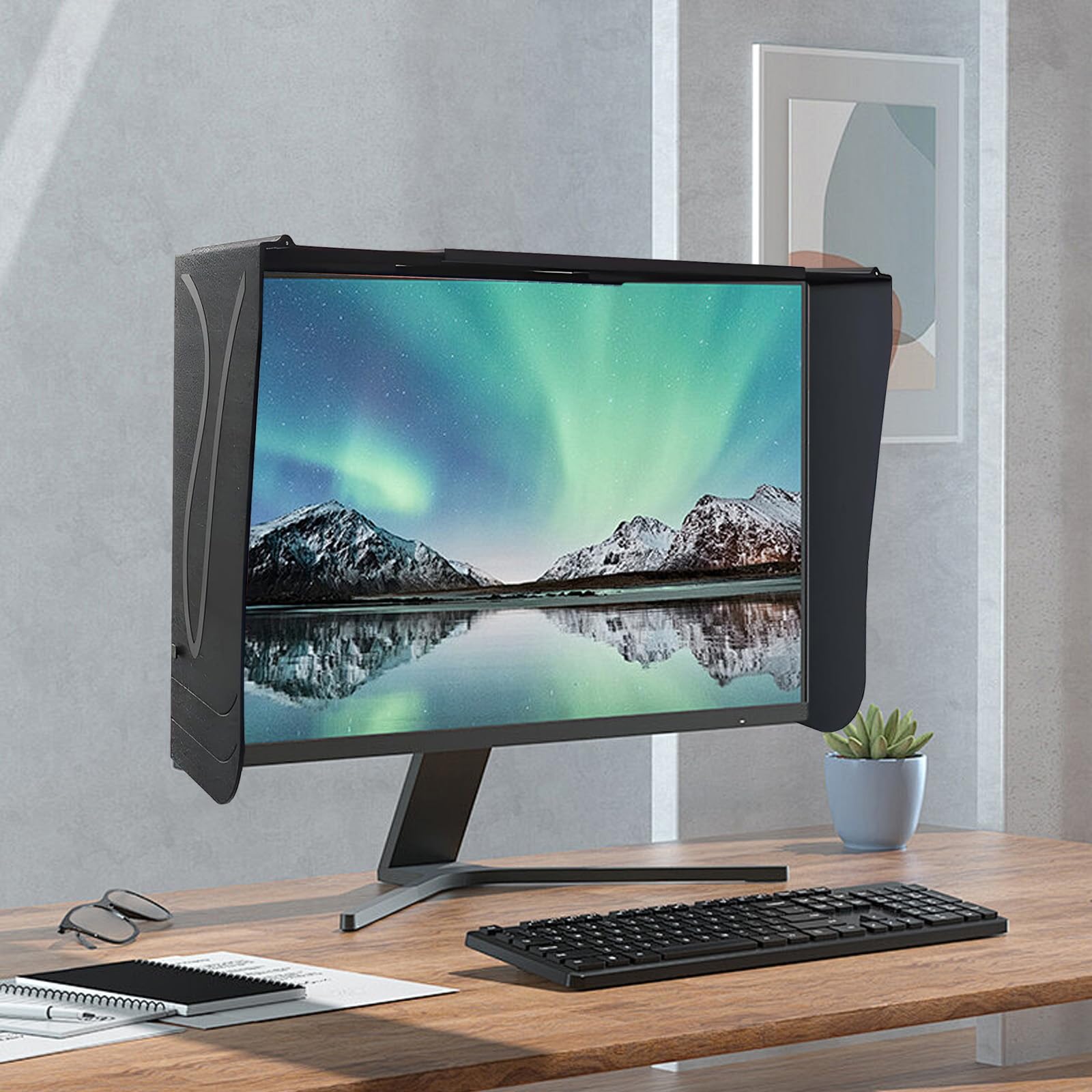 Pantalla de protección solar, 17-27 pulgadas, ajustable, protección solar, pantalla de cobertura total, protección solar para pantalla, ofrece protección de privacidad