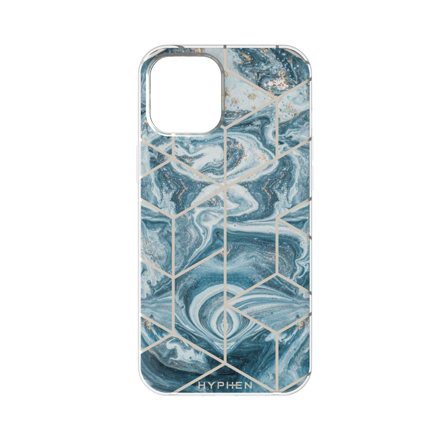 HYPHEN Marble Case for iPhone 12 Pro Max (6.7 Inch)_Pacific Blue, Thermoplastic Material, Raised Edges