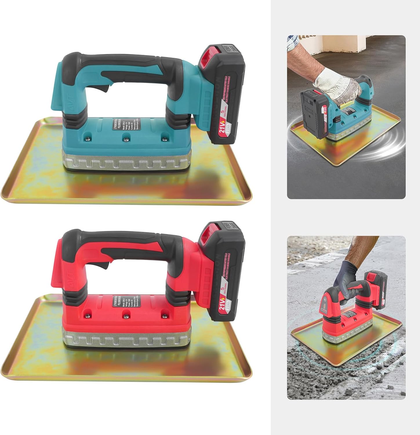 Bacocoo Portable Concrete Trowel, Concrete Vibrator, 160W Portable Handheld Cement Vibrating Machine Troweling Concrete Vibrator Concrete Flat Plate Vibrator 6000RPM for Road, House, Bridge.