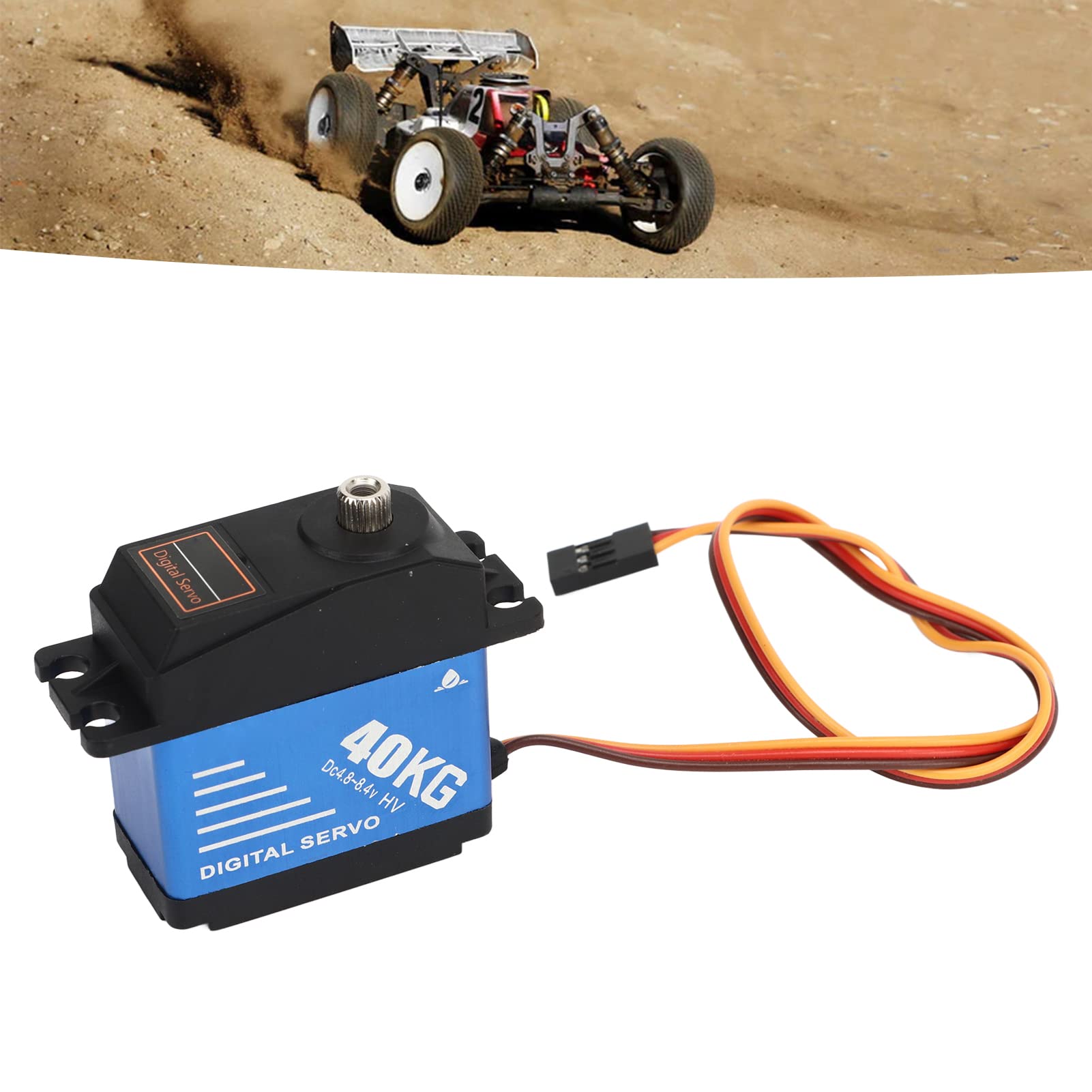 Servo de engranaje de metal resistente al agua de alto par de 40 kg para coches RC 1/10 1/8